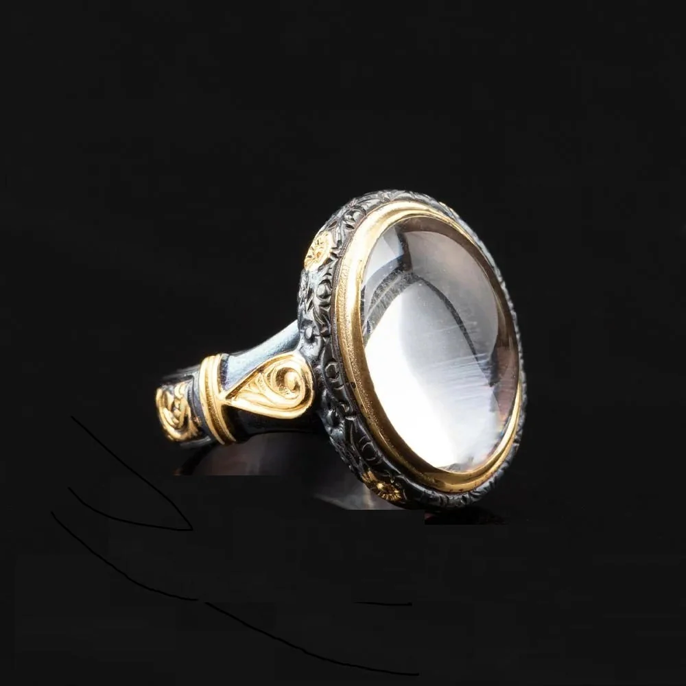 Dur Al Najaf Gold Plated Oxidized Silver Ring - Image 2