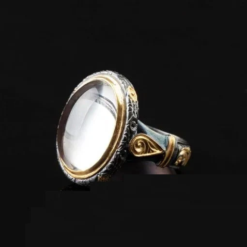 Dur Al Najaf Gold Plated Oxidized Silver Ring - Image 3