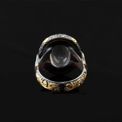 Dur Al Najaf Gold Plated Oxidized Silver Ring - Image 4