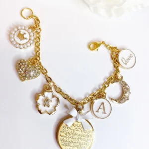 Customized Ayat Kursi bracelet in white
