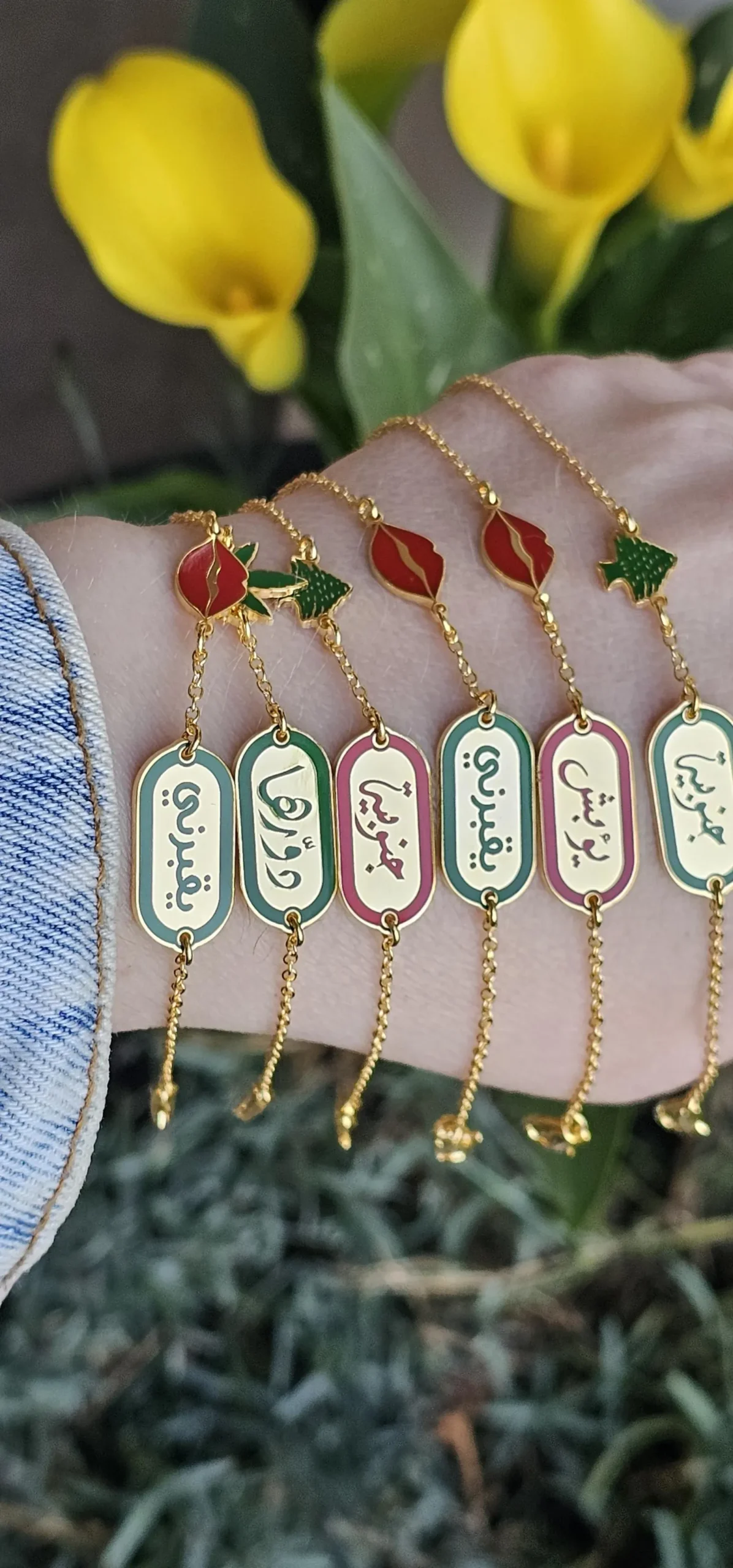 Personalized Engraved Enamel Bracelet – Custom Arabic Word Jewelry - Image 8