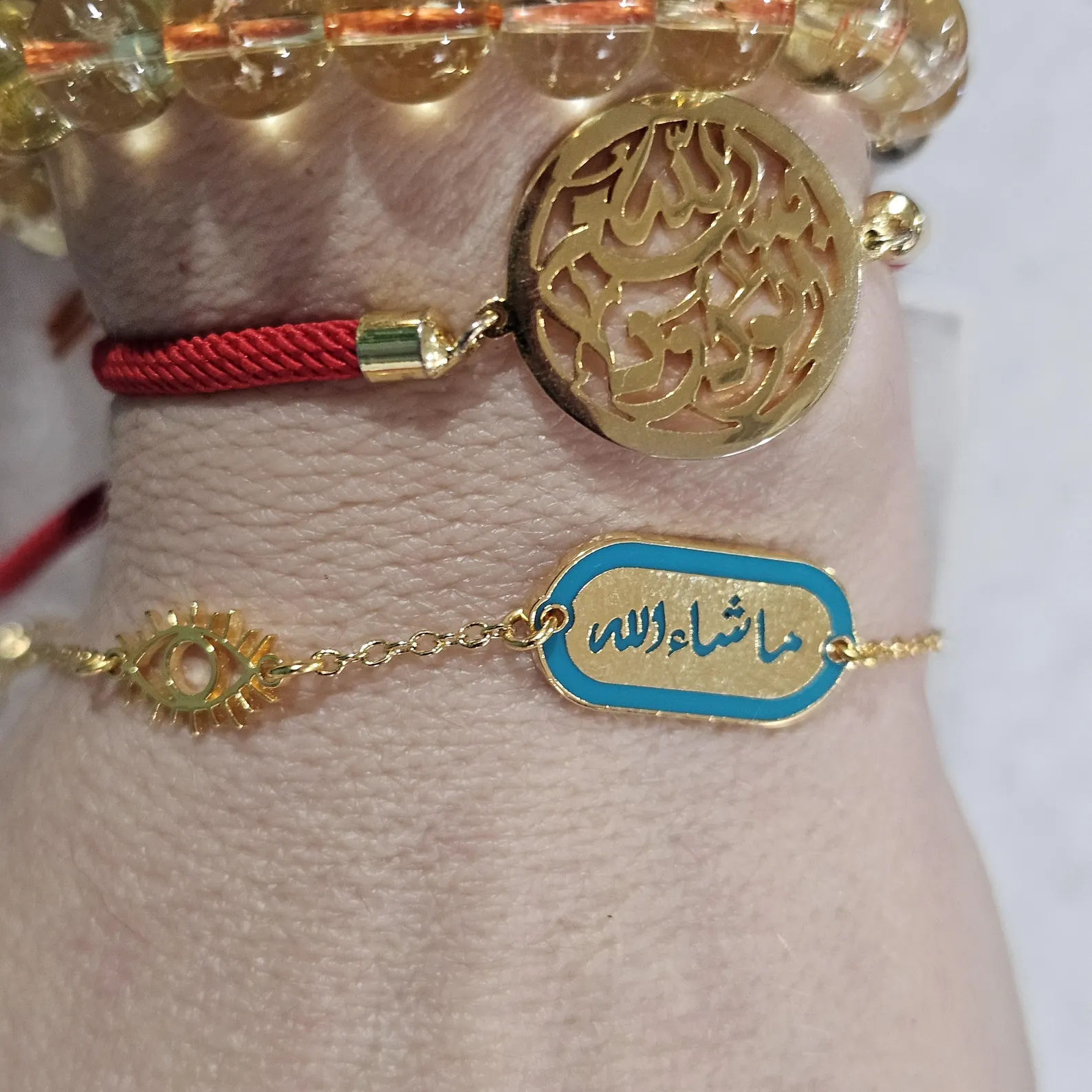 Personalized Engraved Enamel Bracelet – Custom Arabic Word Jewelry - Image 3