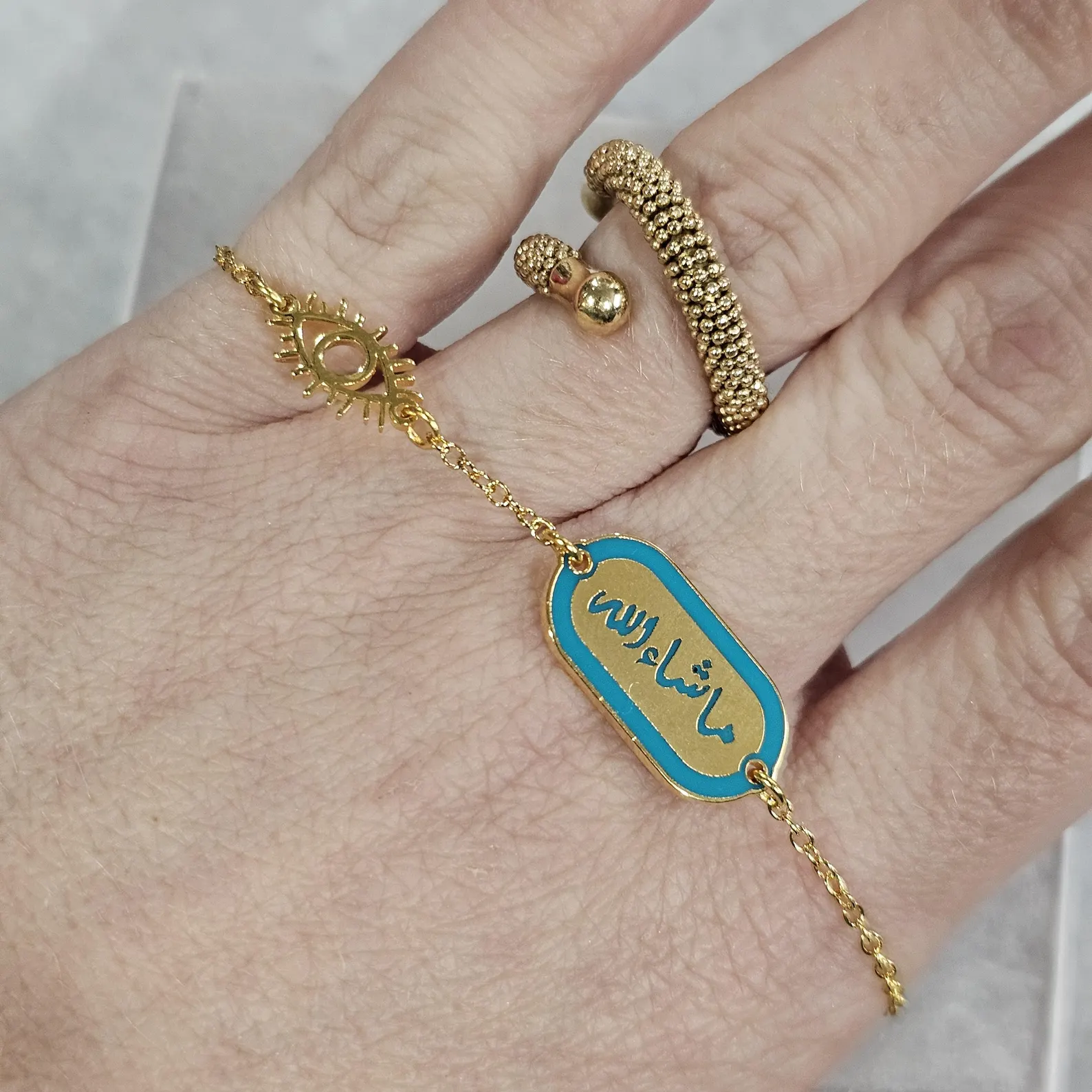 Personalized Engraved Enamel Bracelet – Custom Arabic Word Jewelry - Image 4