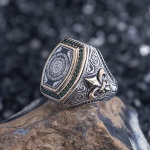 Handmade Ayatul Kursi Ring- Islamic Muslim Gift, Gemstone