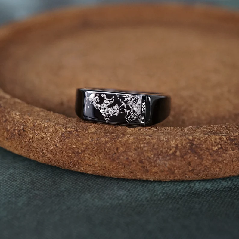 Custom Tarot Card Ring, Silver Statement Rings The Empress, High Priestess, Witch Ring - Image 6