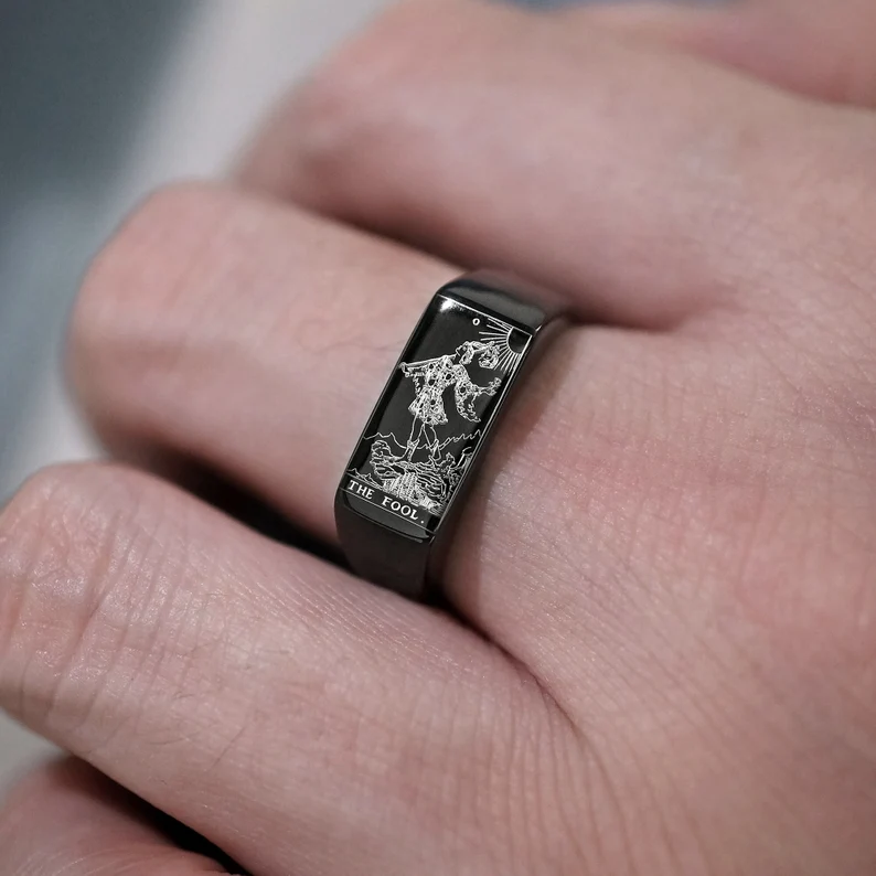 Custom Tarot Card Ring, Silver Statement Rings The Empress, High Priestess, Witch Ring - Image 7
