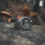 Islamic Mosque 925 Silver Ring - Allah Signet Ring for Men - Ottoman Style Silver Muslim Ring