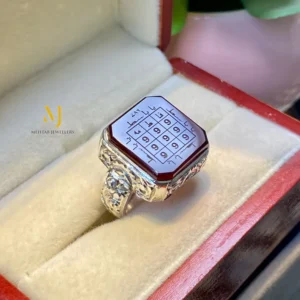 Islamic Ring, Hand Engraved Natural Agate, Solid 925 Sterling Silver, Arabic Calligraphy Amulet, Spiritual Muslim Signet Jewelry