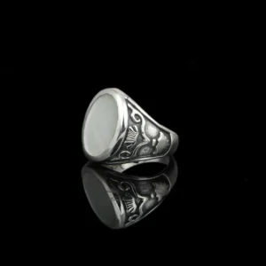 Sterling Silver Pearl Men's Ring, Handmade Statement Jewelry