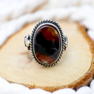 Handmade Sterling Silver Yemeni Agate Ring: Spiritual Protection Jewelry