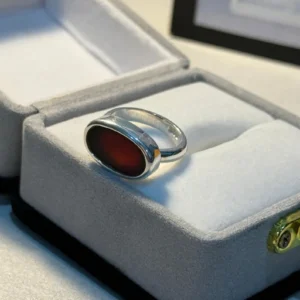 Handmade Sterling Silver Aqeeq Ring: King Salman Style Islamic Jewelry