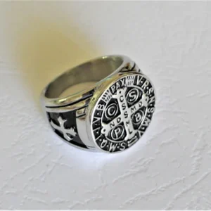 Saint Benedict Exorcism Signet Ring - against Evil Forces/Esotericism/White Magic