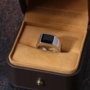 Black Stone Silver Ring