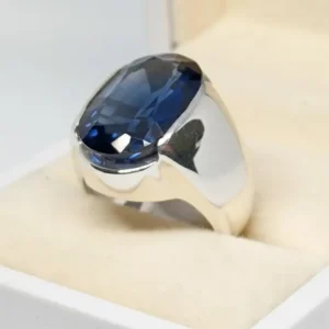 Blue Sapphire Ring, Real Sapphire 925 Sterling Silver Ring , Big Blue Sapphire Ring, Neelam Ring