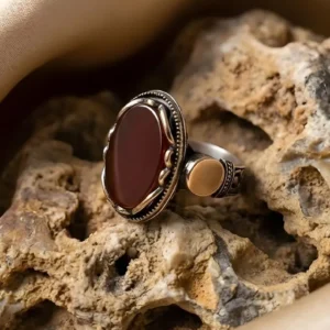 Handmade Sterling Silver Agate Signet Ring – Ottoman Payitaht Style