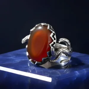 Handmade Sterling Silver Agate Ring, Tree Branch Design, Statement Jewelry