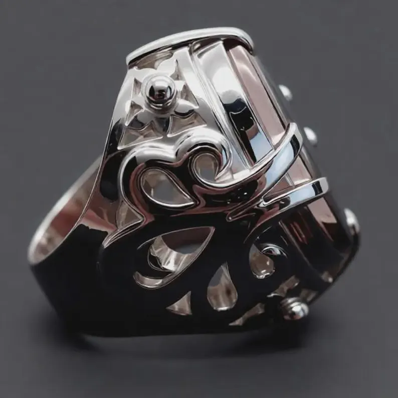 Mens Dark Red Agate ring 925 Sterling silver Gift for him - Image 6